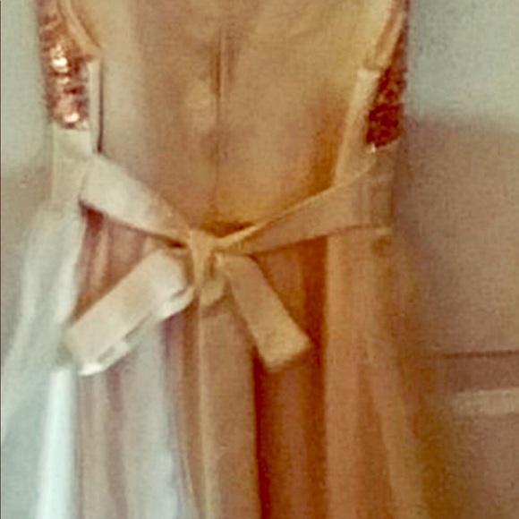 GIRL’S SATIN & LACE ,ROSE GOLD SEQUINS DRESS - Picture 5 of 7